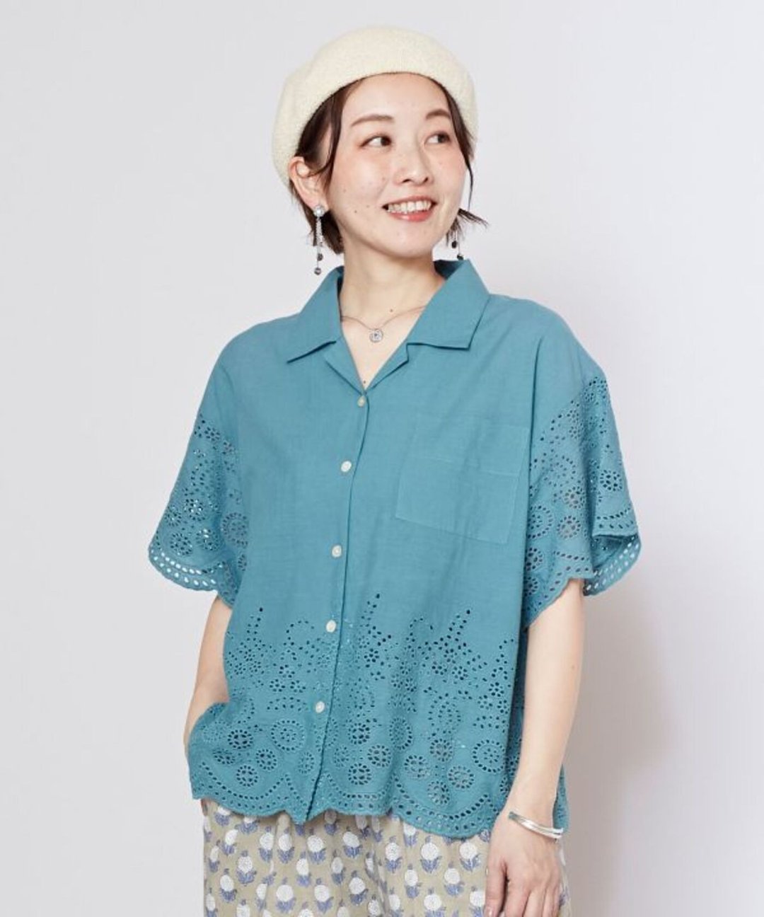 快卖完【现货热卖】刺绣短版开领衬衫 (四色) IRA-5203 - 女装衬衫 - 棉 