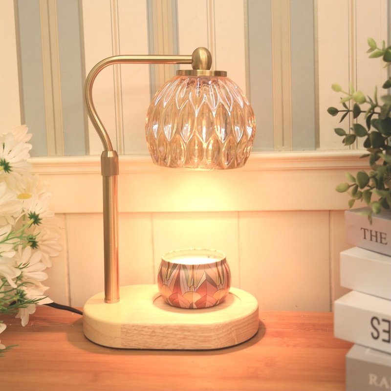 流金玻璃原木融蜡灯(融烛灯/蜡烛暖灯)-可调光可调高度 - 灯具/灯饰 - 其他金属 金色