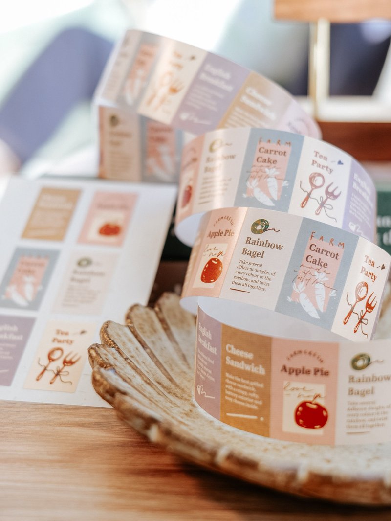 午茶时间 标签贴纸卷 - 贴纸 - 其他材质 多色