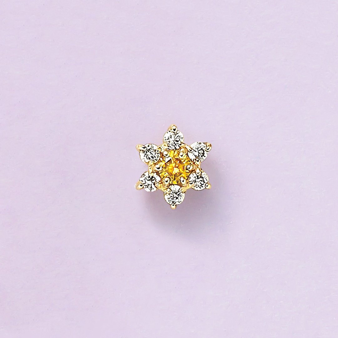 【Solo Earring】 10K 钻石 Lumiere 迷你耳环 (OD) (黄金) - 耳环/耳夹 - 贵金属 
