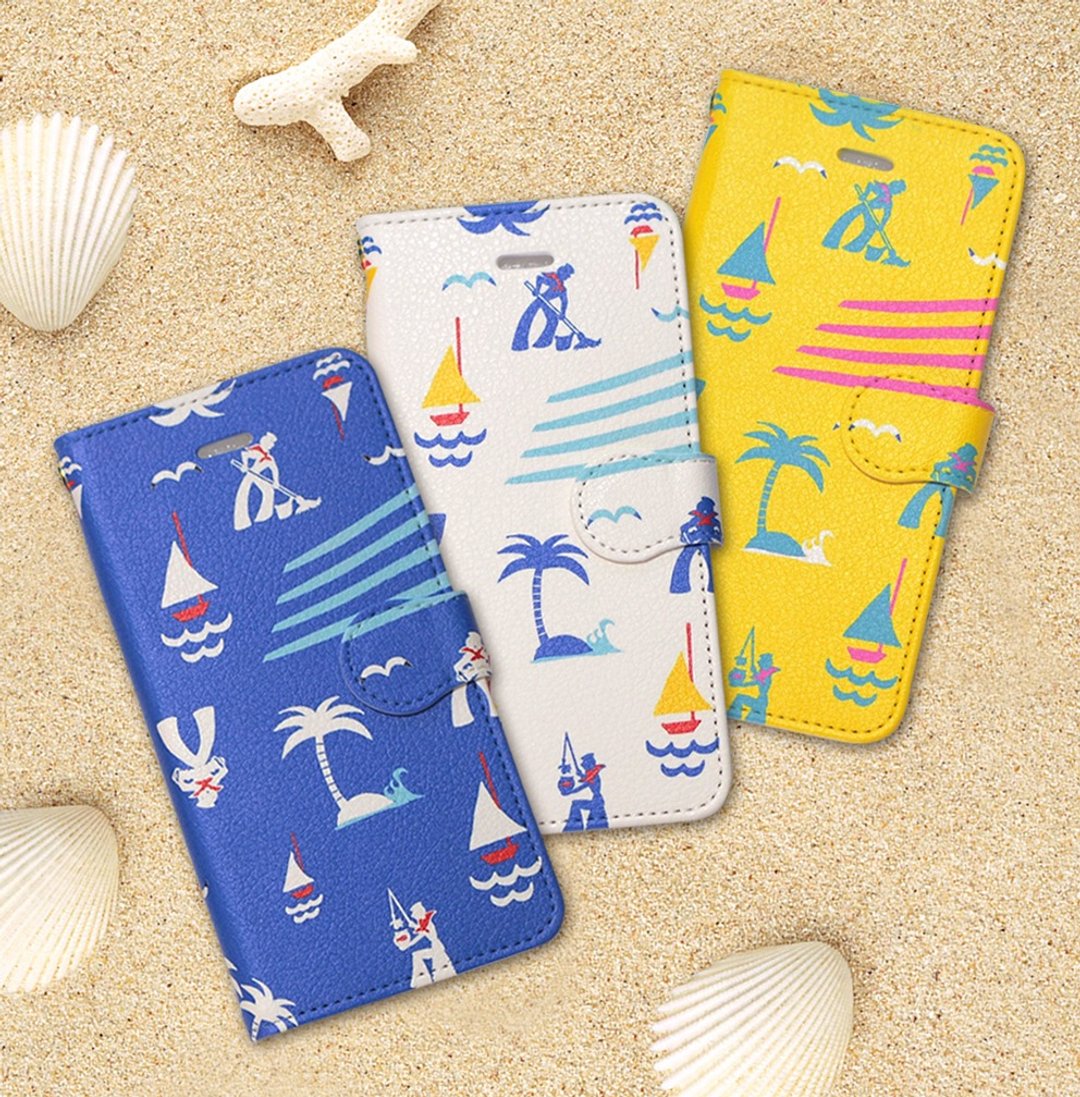 Notebook type phone case - Summer Marine - - 手机壳/手机套 - 其他材质 蓝色