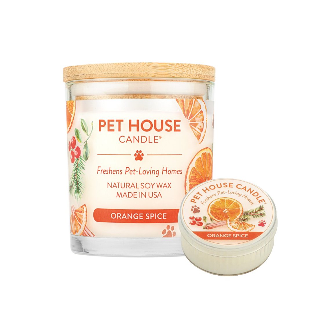 【美国PET HOUSE】室内除臭宠物香氛蜡烛-香橙肉桂 - 蜡烛/烛台 - 蜡 