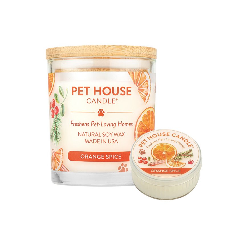 【美国PET HOUSE】室内除臭宠物香氛蜡烛-香橙肉桂 - 蜡烛/烛台 - 蜡 