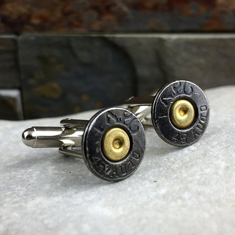 Bullet Designs 45口径 手枪子弹袖扣 / 金属造型衬衫西装袖扣 - 袖扣 - 其他金属 