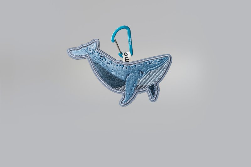 定制化刺绣吊牌-大翅鲸 - 吊饰 - 绣线 灰色