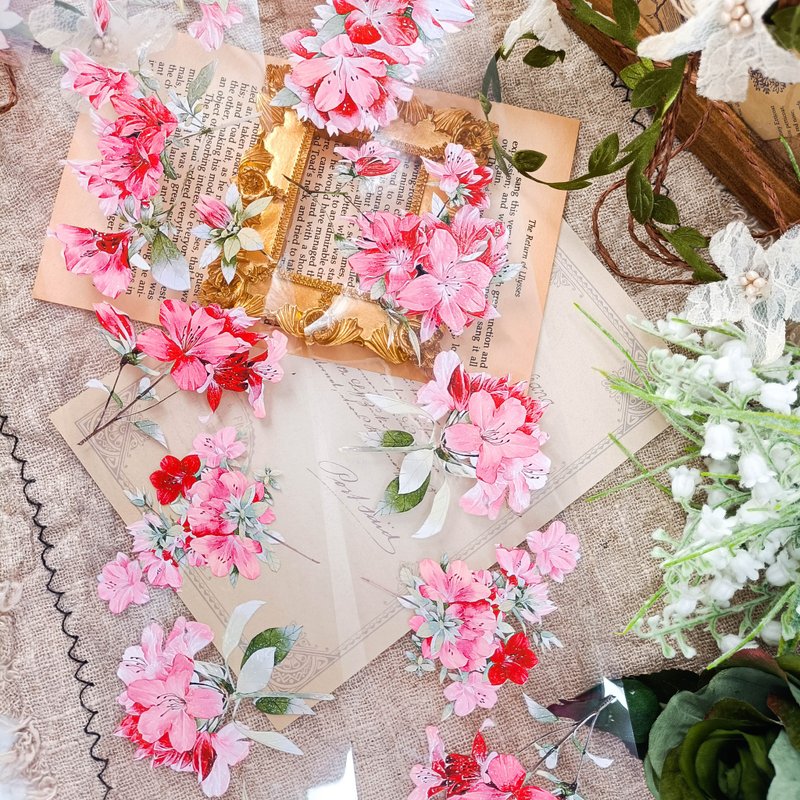 LS162_杜鵑/ 裝飾膠帶 - 纸胶带 - 塑料 多色