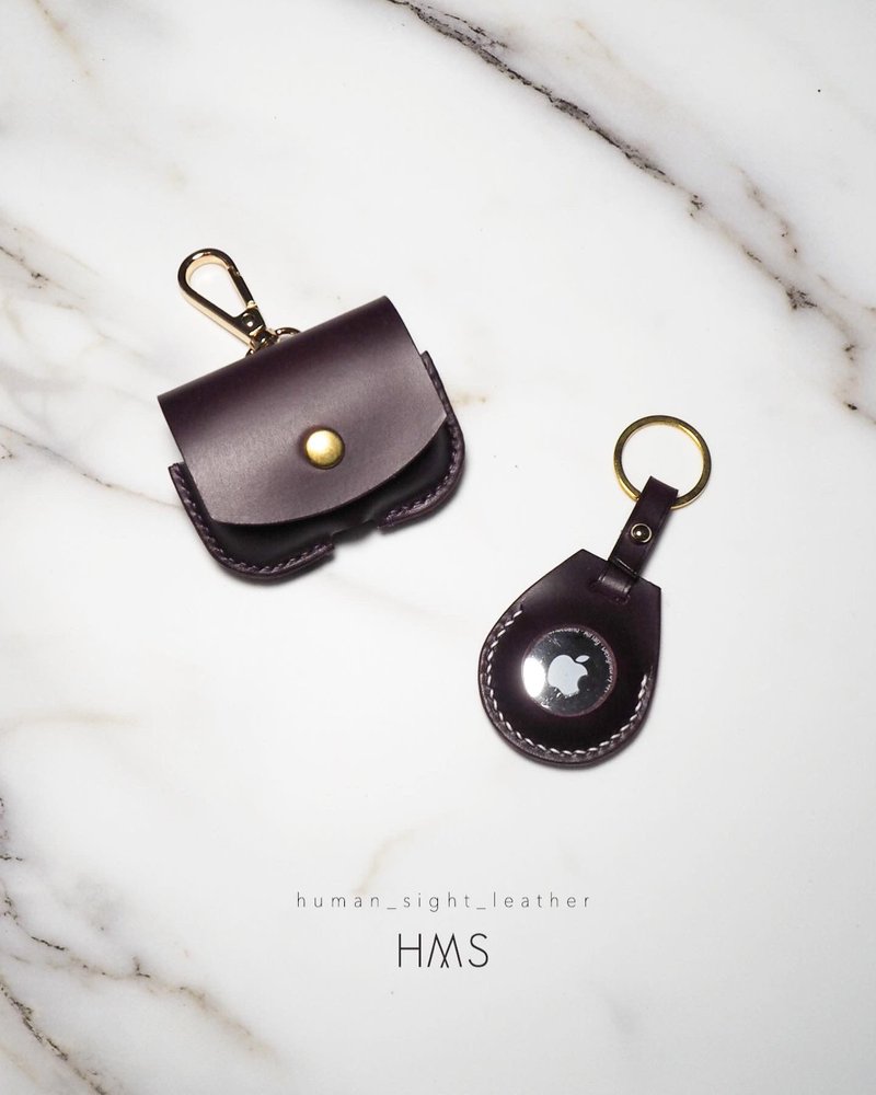 意大利植鞣牛皮革 Apple airtag - 手机配件 - 真皮 咖啡色