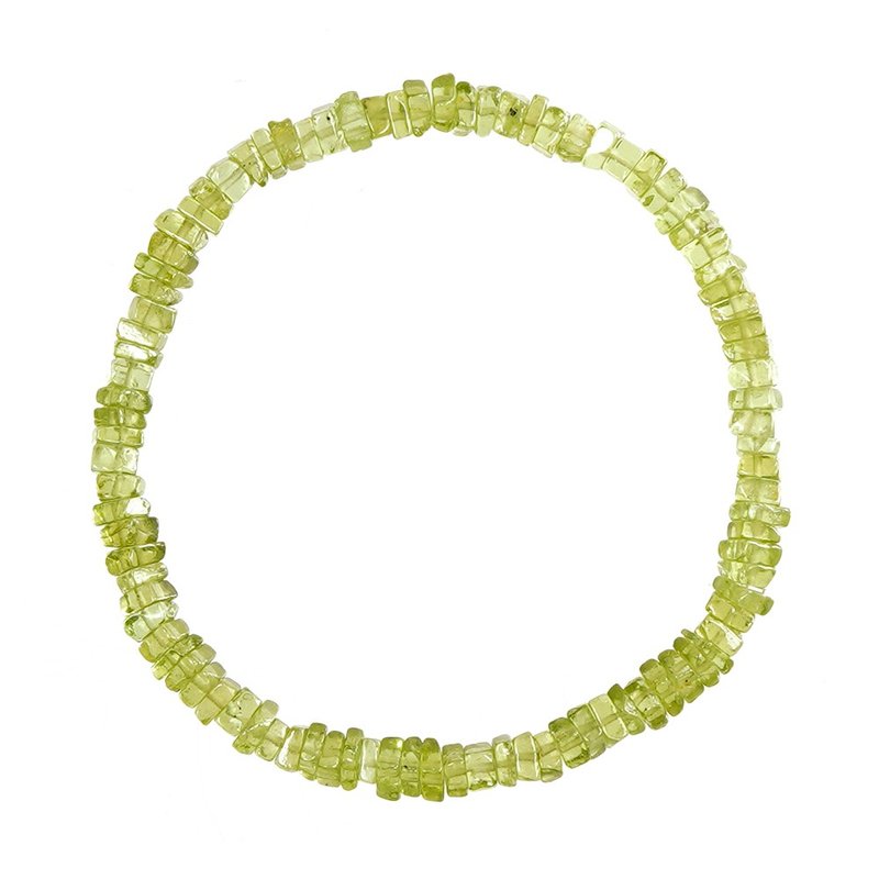 【正佳珠宝】橄榄石 顶级透体冰绿 方片不定型 橄榄石手珠 - 手链/手环 - 半宝石 多色