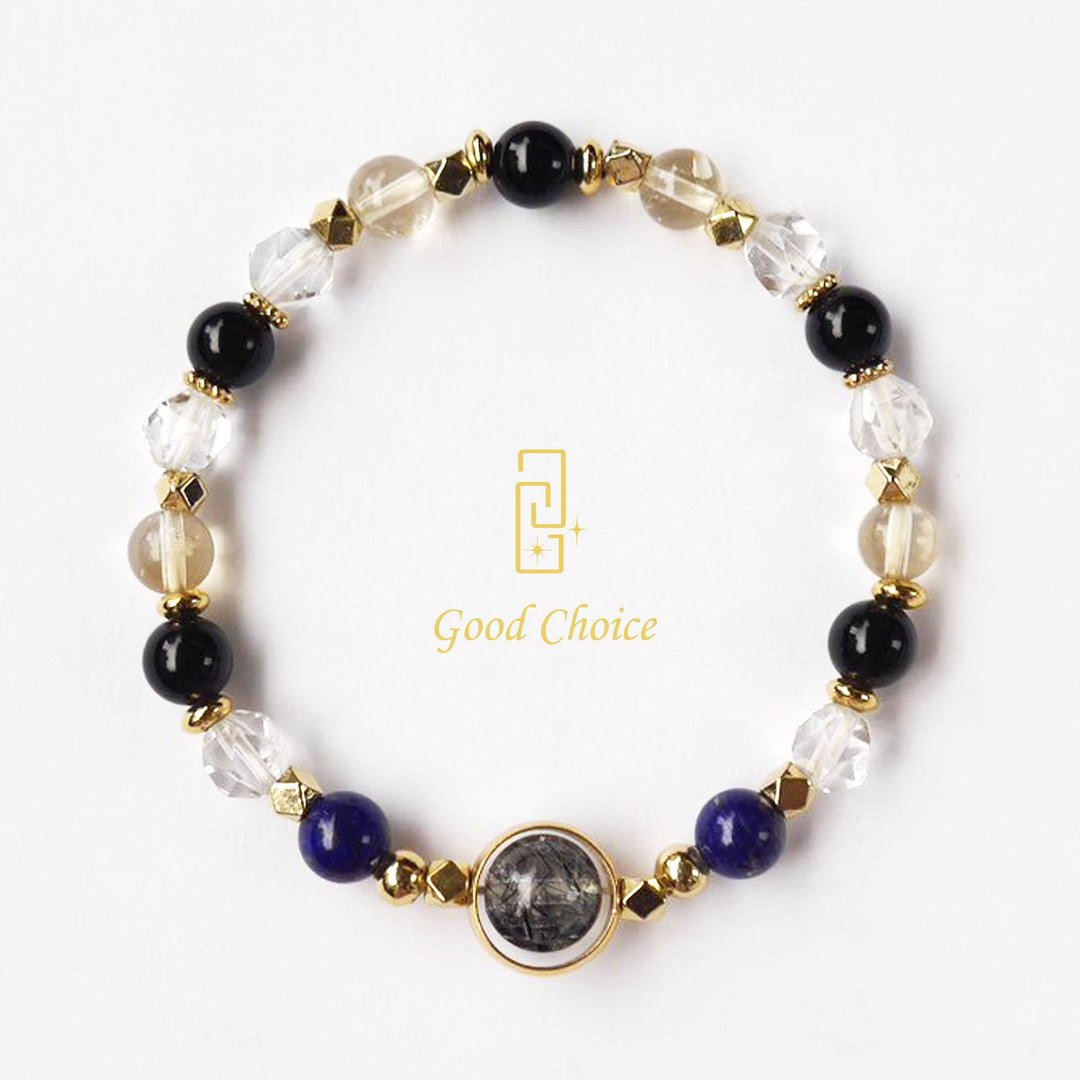 GoodChoice 联名合作 摩伊赖的丝线 水晶手链 - 手链/手环 - 宝石 黑色