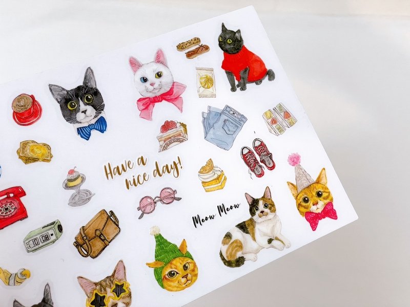 令人心动的猫咪派对/转印贴纸 /手帐好朋友 - 贴纸 - 塑料 