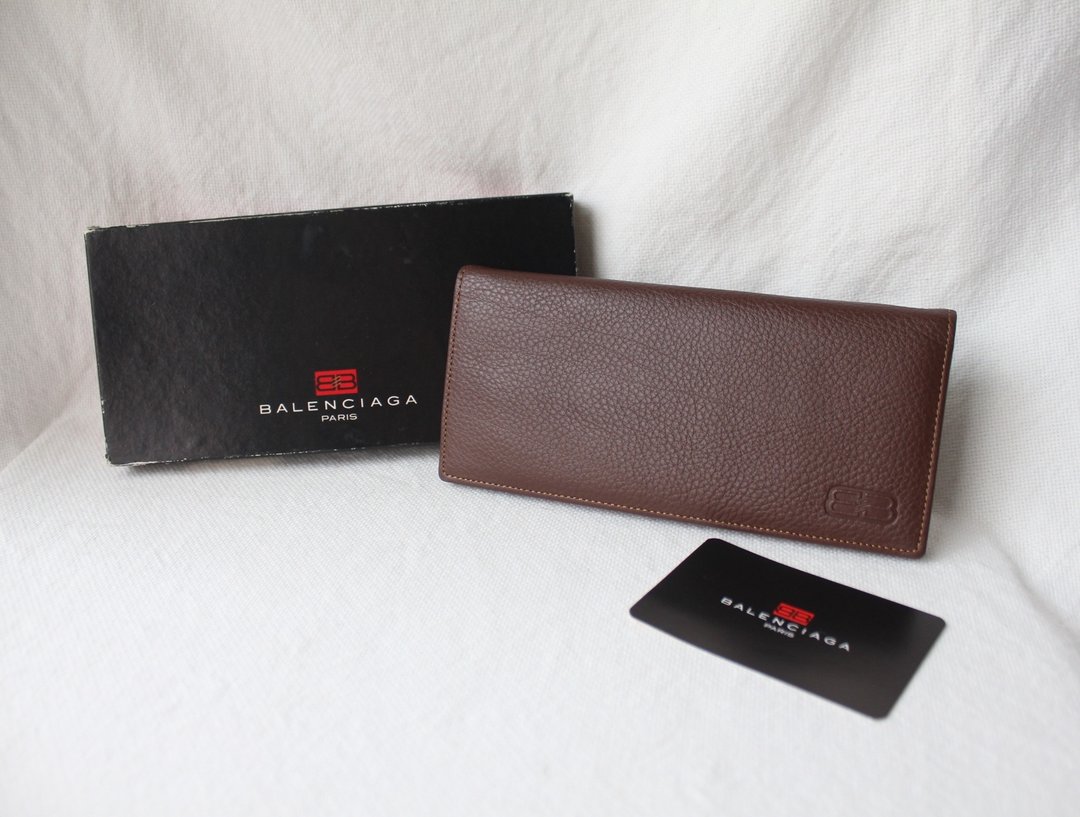 FOAK 古着 /库存新品/Balenciaga 可可色牛皮古董长夹 - 皮夹/钱包 - 真皮 
