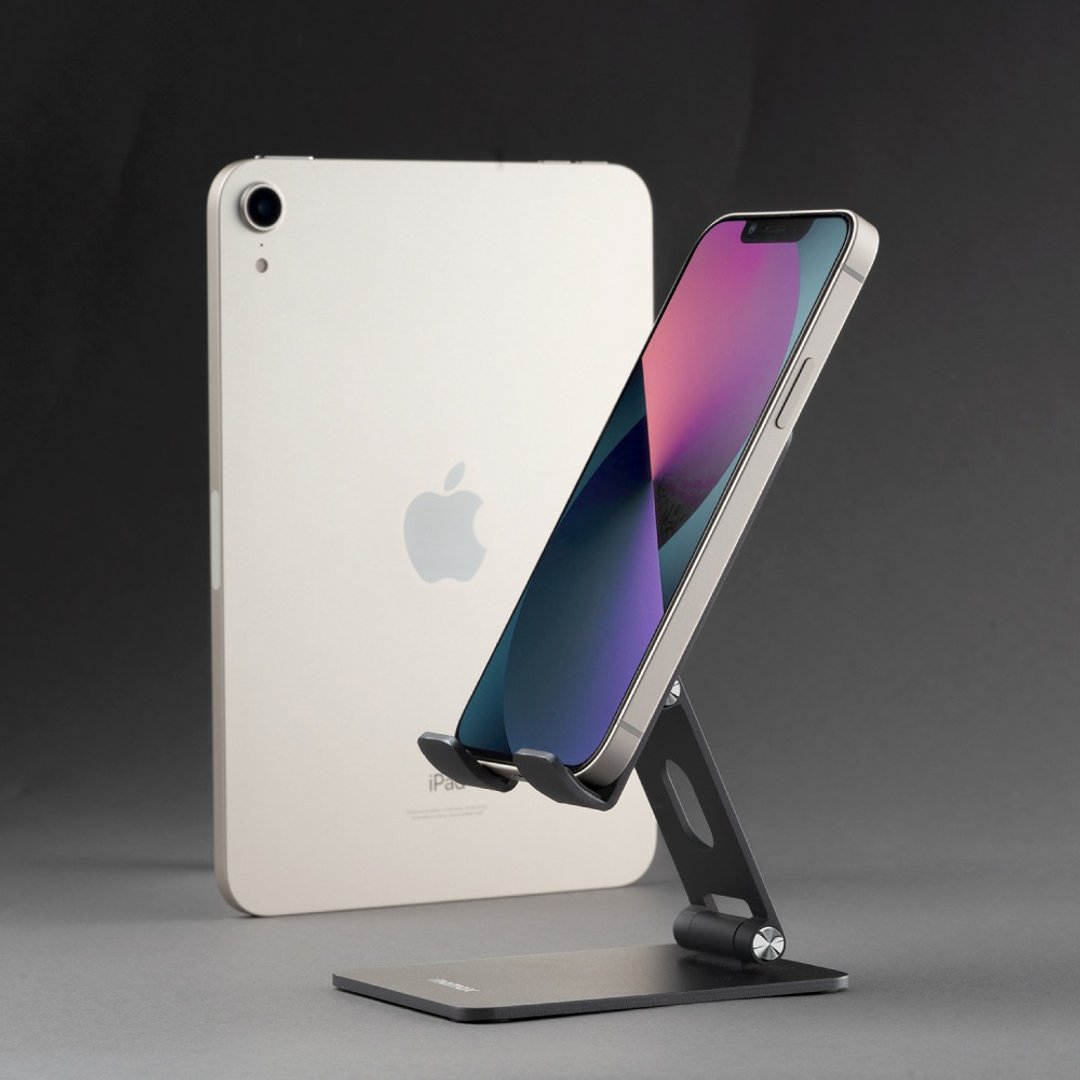 MOMAX fold stand 可调式手机支架(PS7) - 手机座/防尘塞 - 铝合金 灰色