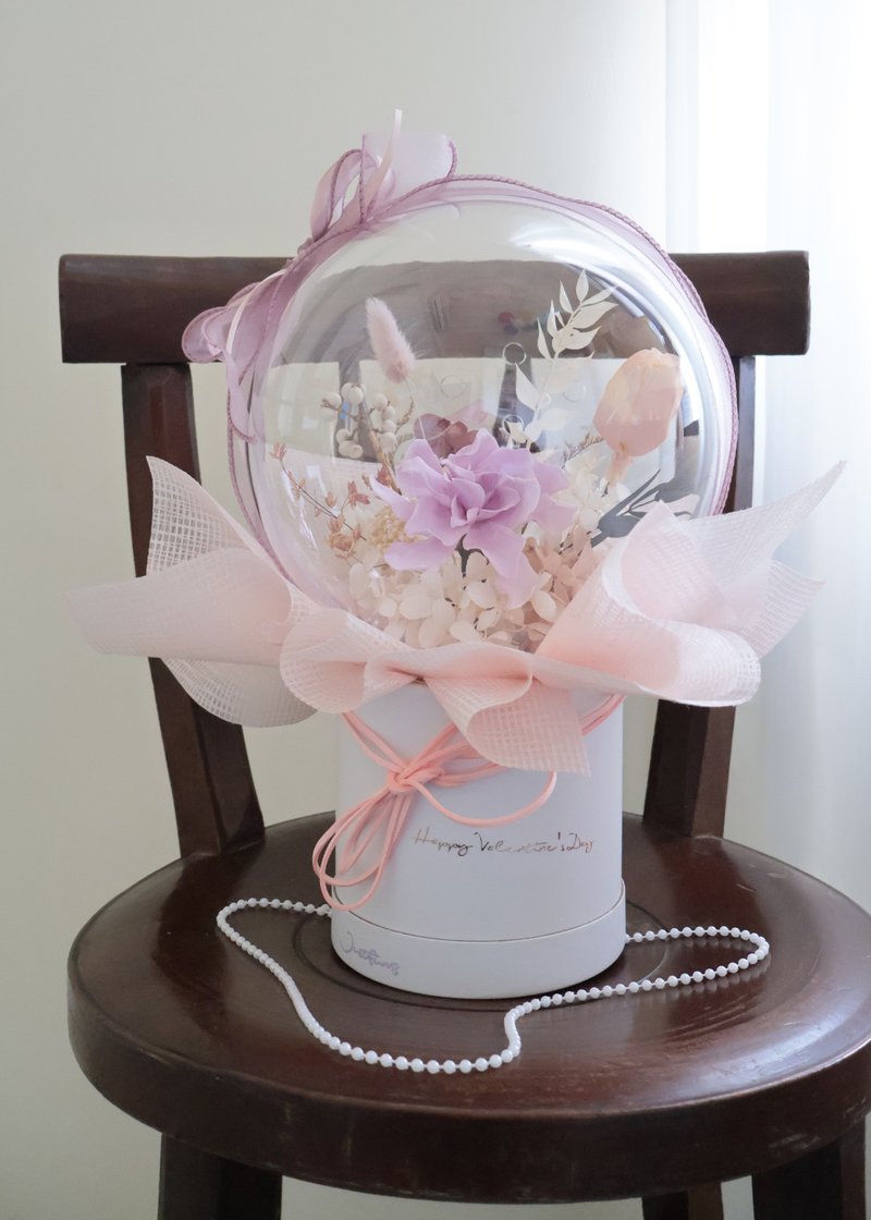 定制化礼物_槴子花波波球抱抱桶永生花束 - 干燥花/捧花 - 植物．花 