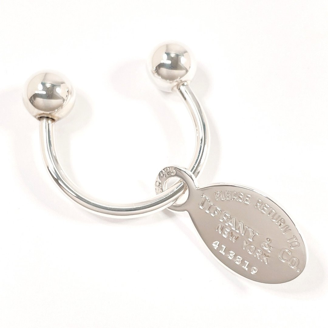 【日本直送 二手美品】蒂芙尼 TIFFANY&Co. 椭圆标签 螺丝球 钥匙圈 Return to Tiffany 钥匙圈 银925 - 钥匙链/钥匙包 - 纯银 银色