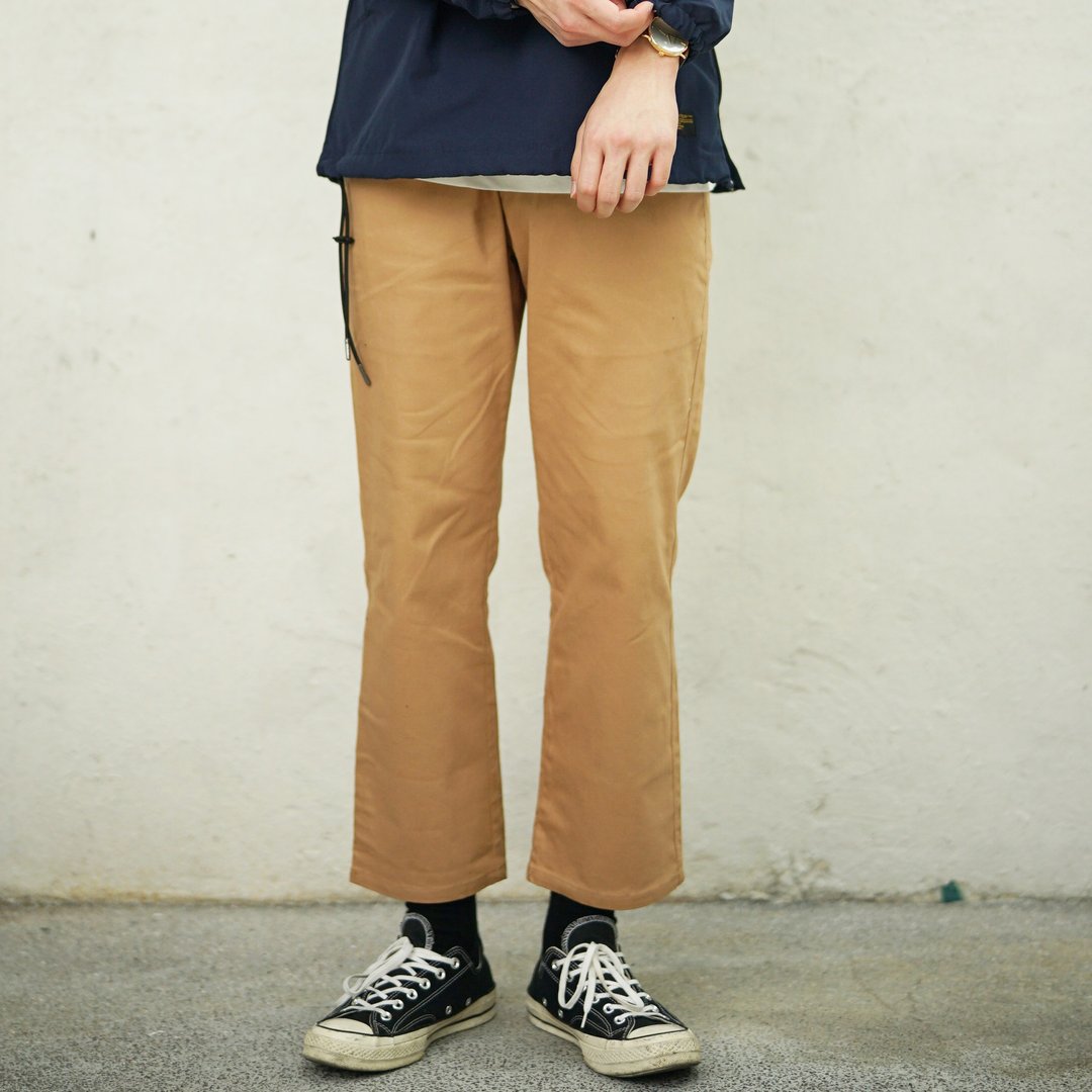 宽版九分裤 Wide Chino Pants/素色/简约/情侣服 - 男士长裤 - 棉 绿色