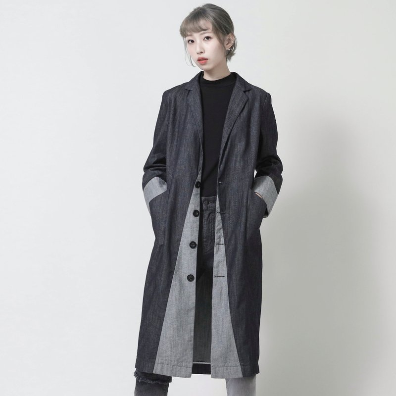 Gravity 引力牛仔西装外套_6AF207_水洗深蓝 - 女装西装外套/风衣 - 棉．麻 蓝色