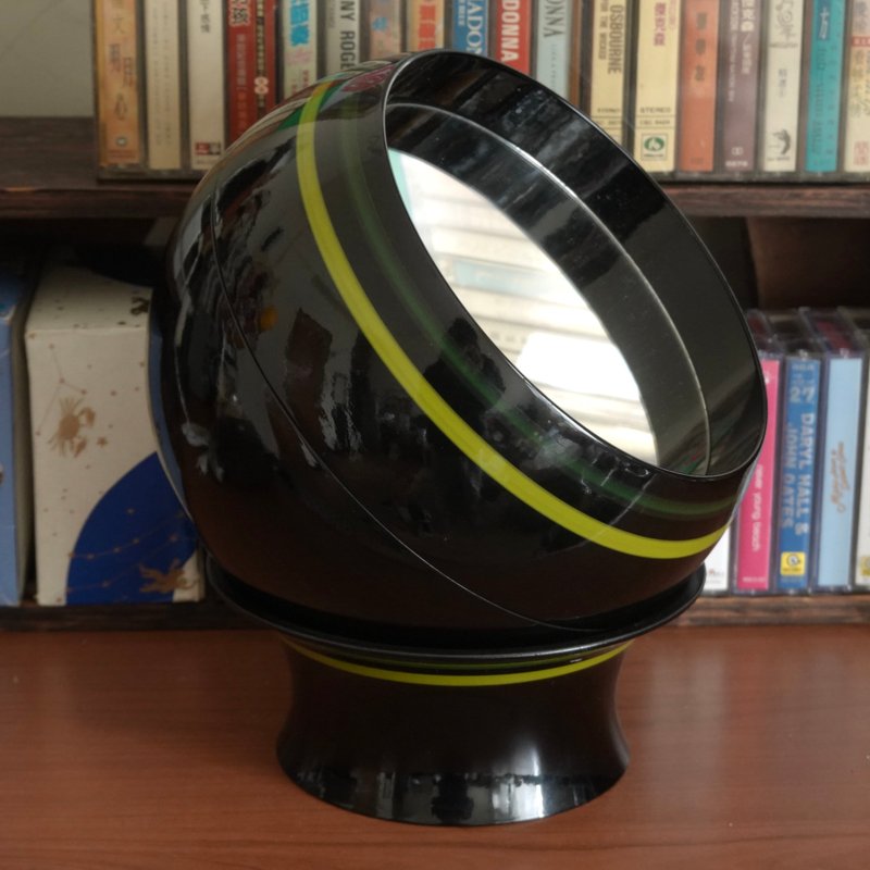 日本 昭和 Rosier Space Age 风格 球形万向化妆镜 太空 镜子 摆 - 彩妆刷具/镜子/梳子 - 其他材质 黑色