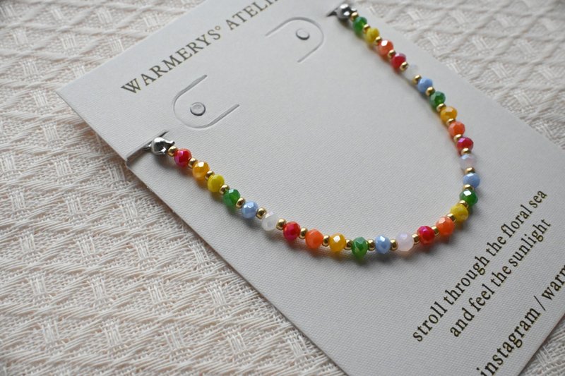 rainbow thin bracelet • 幼手链 彩虹色系 闺蜜 圣诞礼物 - 手链/手环 - 其他材质 多色