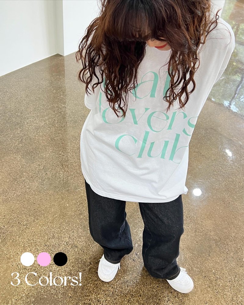 猫奴俱乐部 薄荷绿字样 T恤 (3色) - 中性连帽卫衣/T 恤 - 棉．麻 