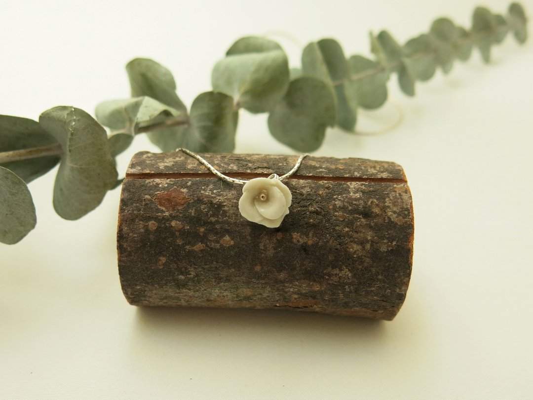 Bonheur青花瓷项链/青花瓷饰品 - 项链 - 瓷 白色