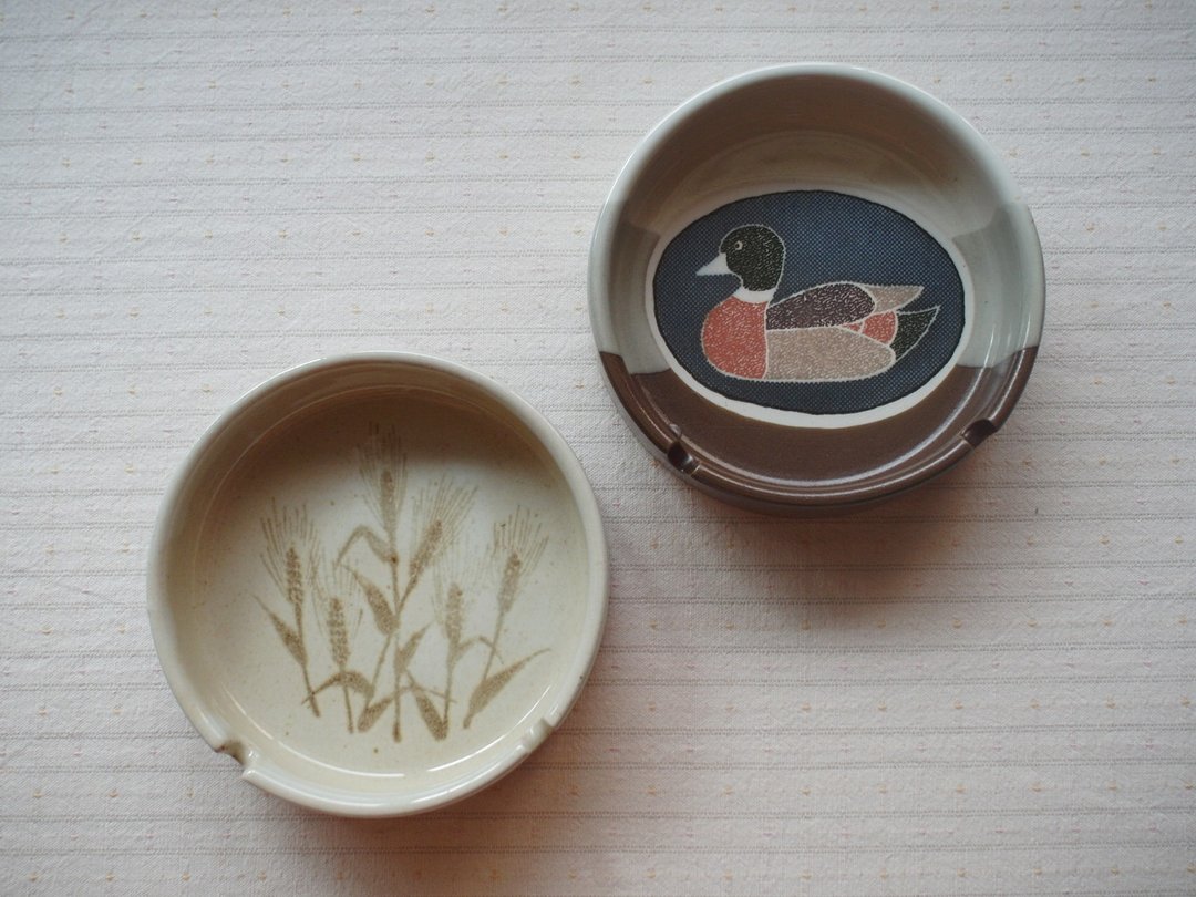 早期褐色系小皿-麦仔、鸭仔 (餐具/旧货/老物/陶器/日式/碟/小菜) - 浅碟/小碟子 - 陶 咖啡色