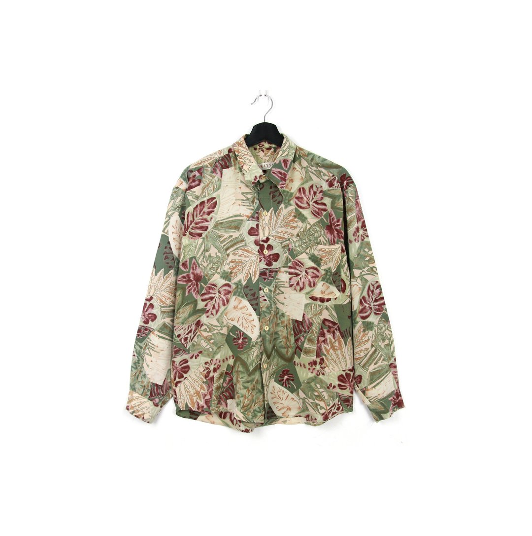Back to Green::丝质衬衫 热带雨林 //vintage shirt - 女装衬衫 - 其他人造纤维 