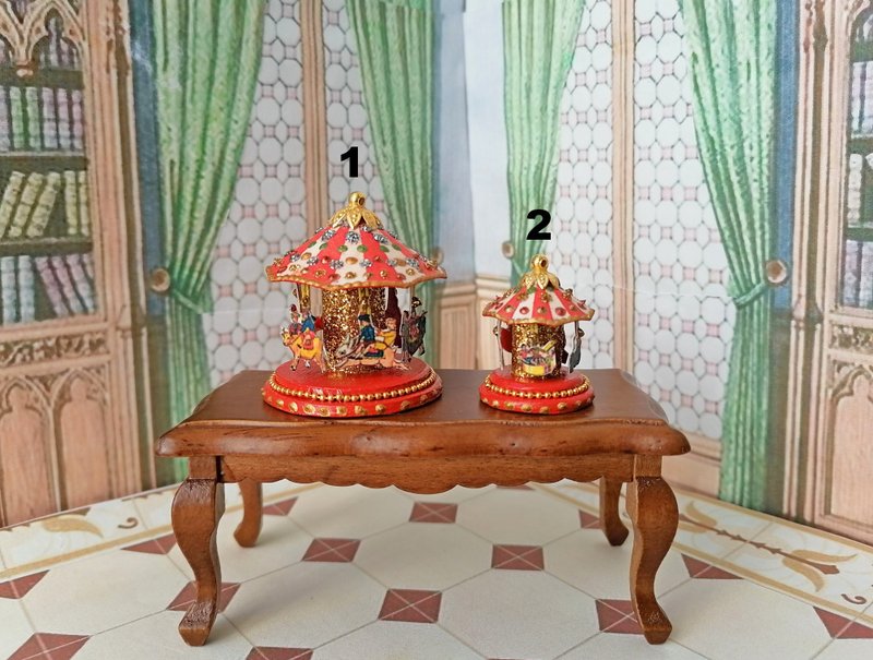 Carousel for a doll. Doll toy. 1:12. Handmade. - 玩偶/公仔 - 其他材质 