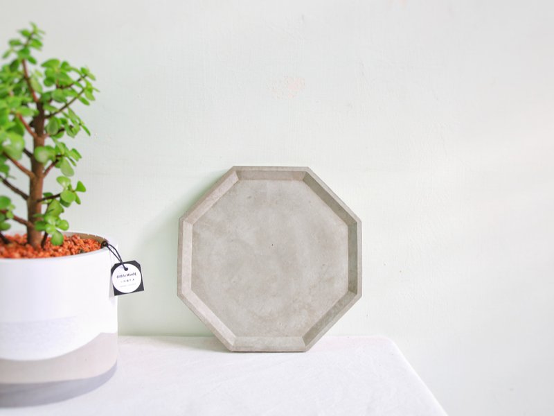 经典灰•圆形 / 大八角形水泥底盘 - 植栽/盆栽 - 水泥 灰色