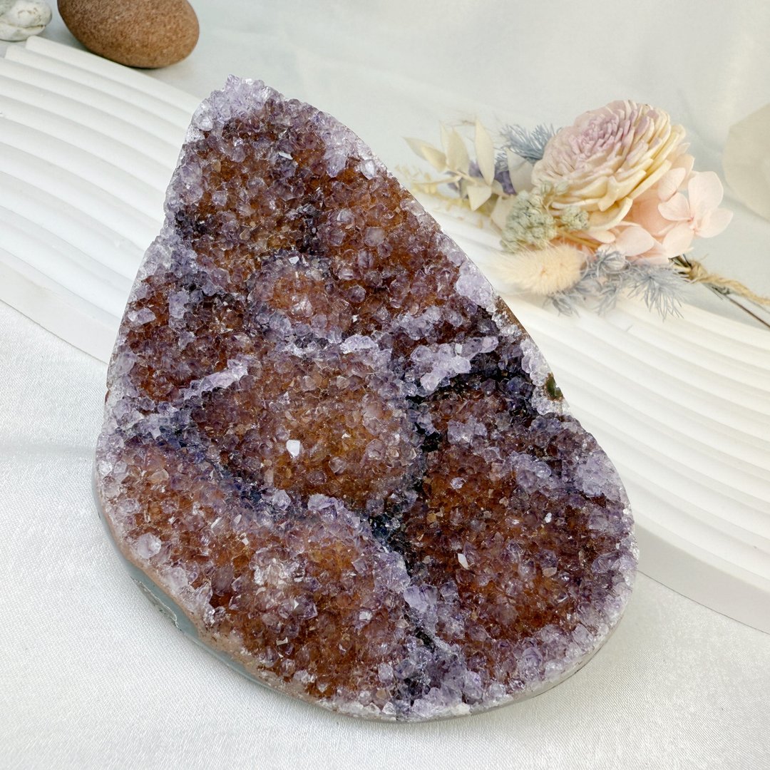 聚财聚气/净化磁场-变种红底紫晶原矿摆件 - 摆饰 - 水晶 