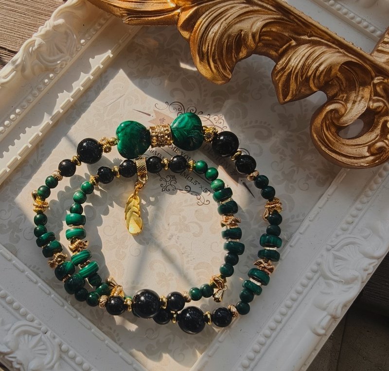 守在光和影之间 - 孔雀石、金运石 - 手链/手环 - 水晶 