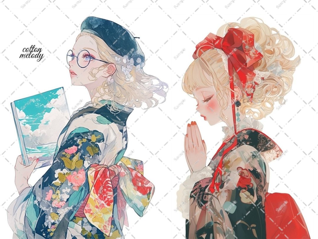 original sticker no.7654 人物贴纸 原创贴纸 人物贴纸 女孩贴纸 原创人物贴纸 - 贴纸 - 纸 