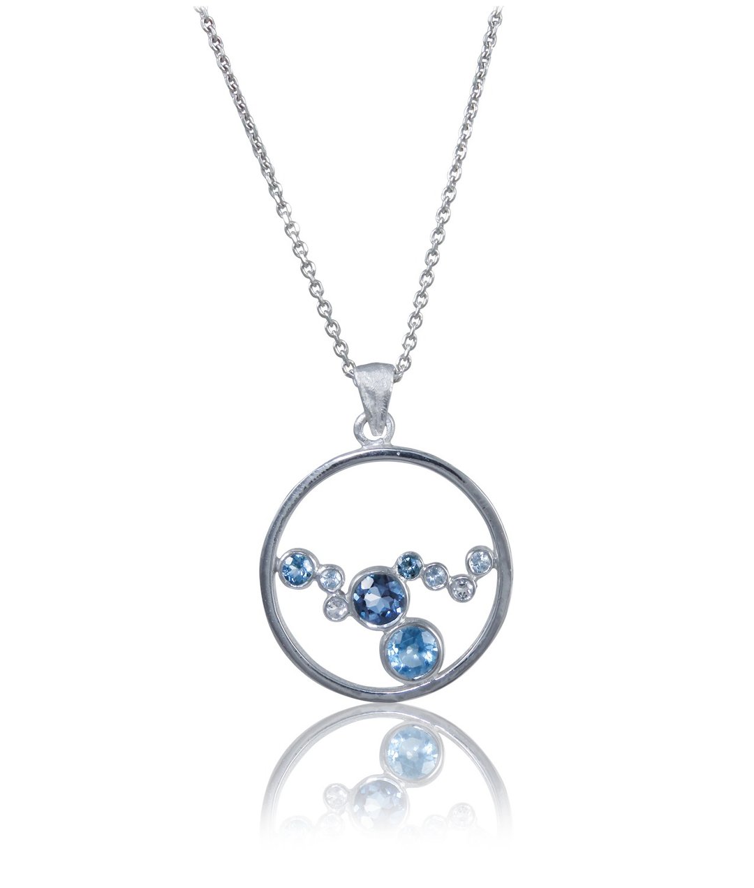 Ring Galaxy Pendant – Milky Way - 项链 - 纯银 蓝色