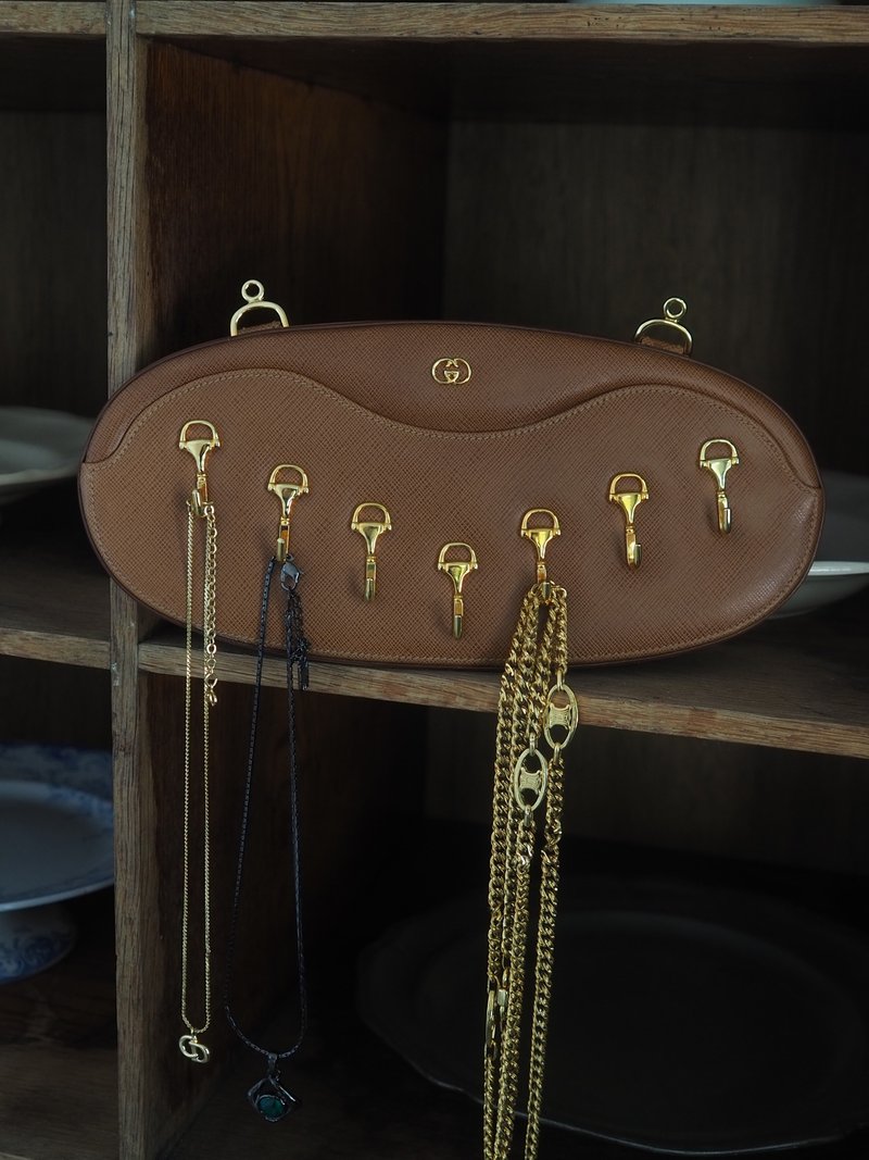 OLD GUCCI 旧款 Gucci 马衔扣内装钩棕复古 罕见 - 墙贴/壁贴 - 真皮 咖啡色