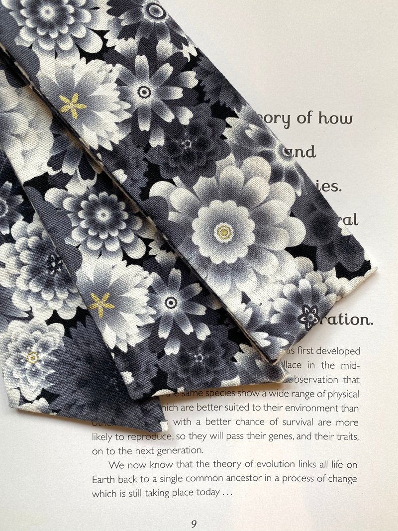 水墨花卉 软管发带 / 细版 - 发带/发箍 - 棉．麻 灰色