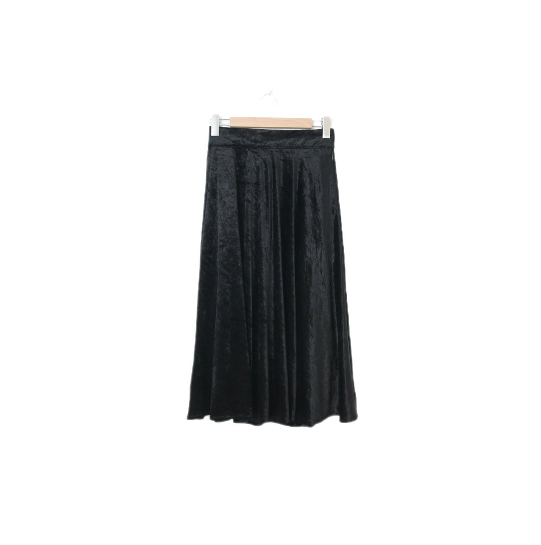 Back to Green-复古天鹅绒半身裙 经典伞状 ts-03//vintage skirt - 裙子 - 聚酯纤维 