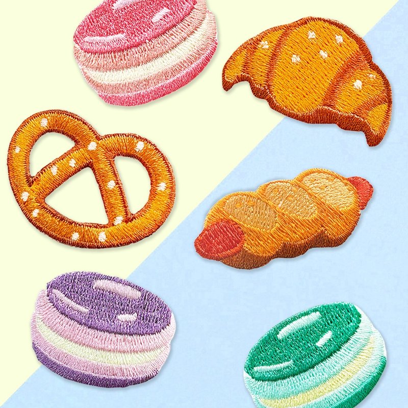 【刺绣布贴】国际美食特辑 面包糕点篇 (六款) - 贴纸 - 绣线 