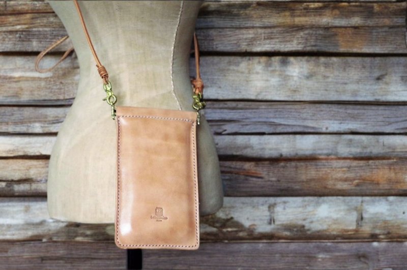 真皮智能手机肩袋栃木皮革 iPhone android iPhone - 侧背包/斜挎包 - 真皮 白色