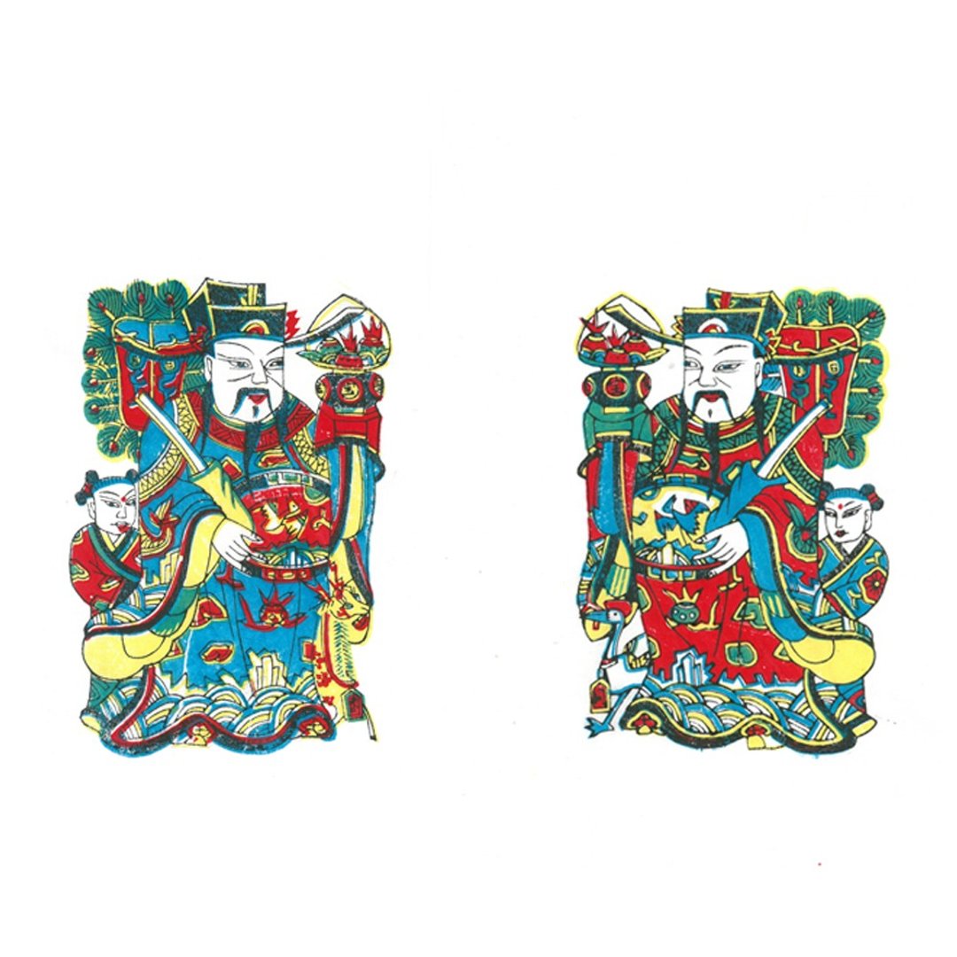武强年画 / 聚宝门神 Gods of Wealth - 海报/装饰画/版画 - 纸 白色