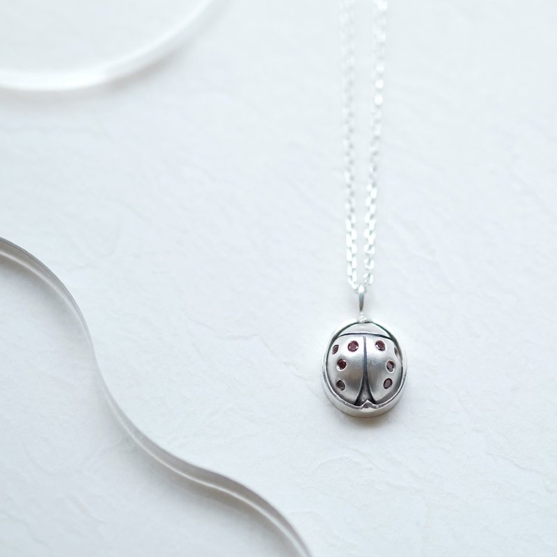 瓢虫 项链 925银 - 项链 - 其他金属 红色