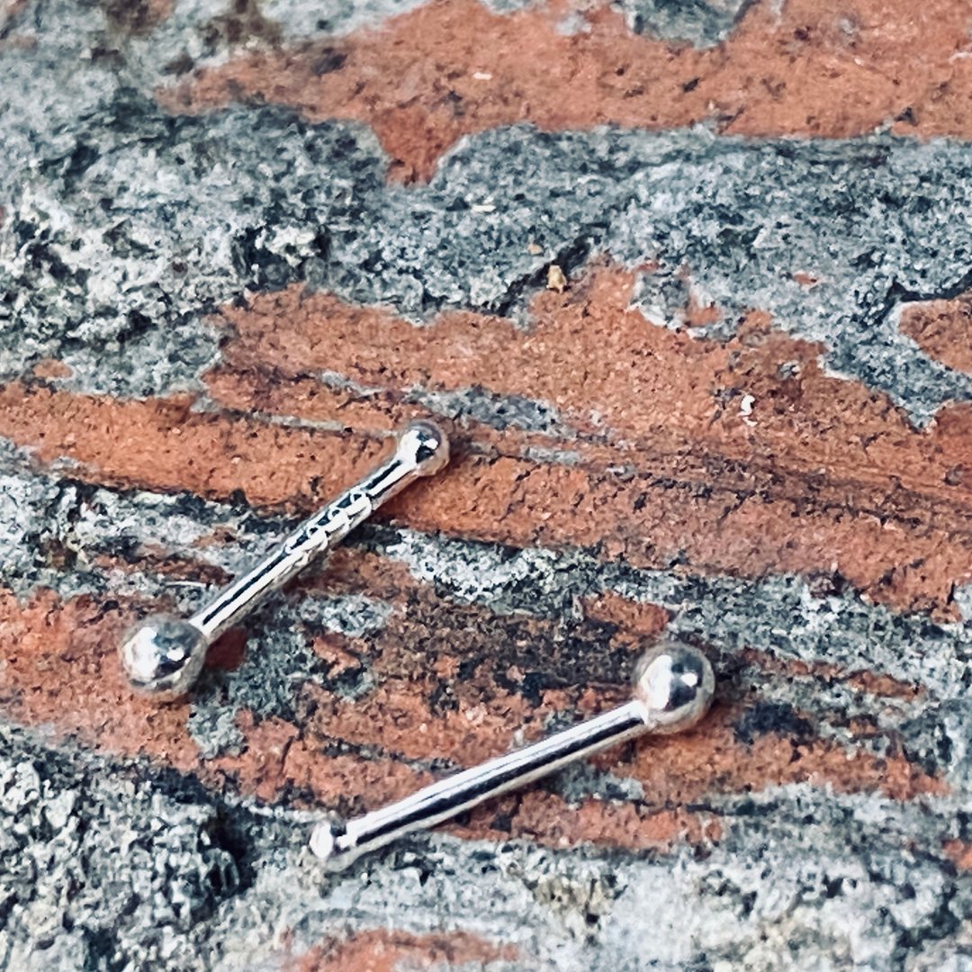 纯银  耳棒 养耳洞 耳针 S538 买2对多送1对 - 耳环/耳夹 - 纯银 银色