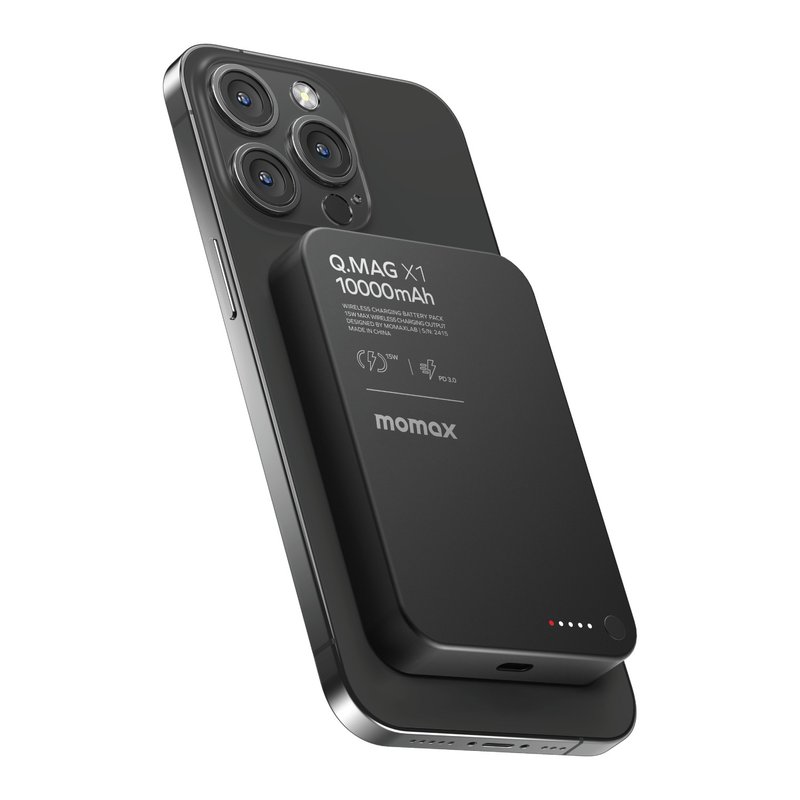 Momax Q.Mag X1 10000mAh 超薄磁吸流动电源 IP117A - 充电宝/传输线 - 其他金属 黑色