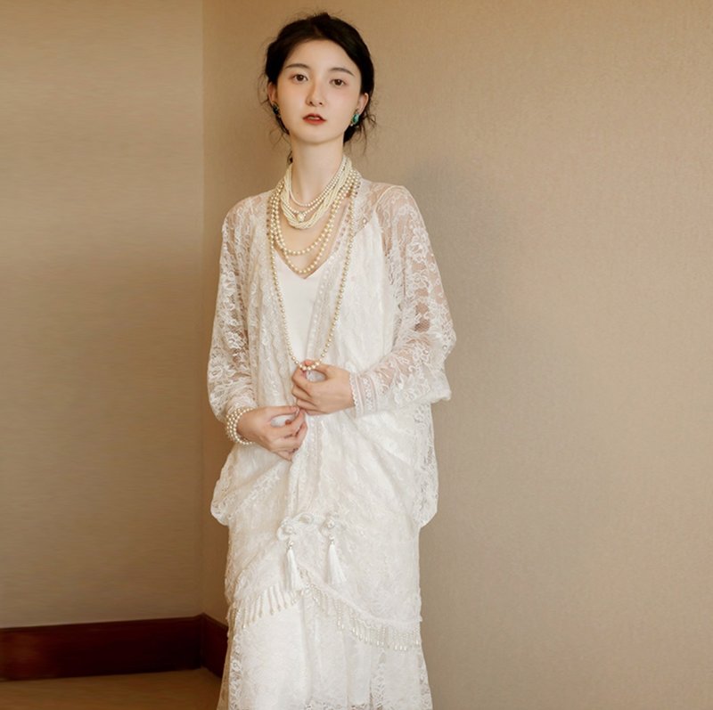 法式复古 蕾丝新娘结婚礼服 - 晚装/礼服 - 其他材质 白色