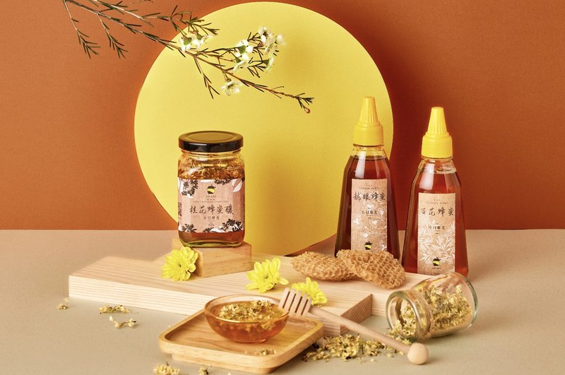 蜂蜜桂花酿【小日蜂光】百花龙眼蜜体验组 - 蜂蜜/黑糖 - 其他材质 黄色