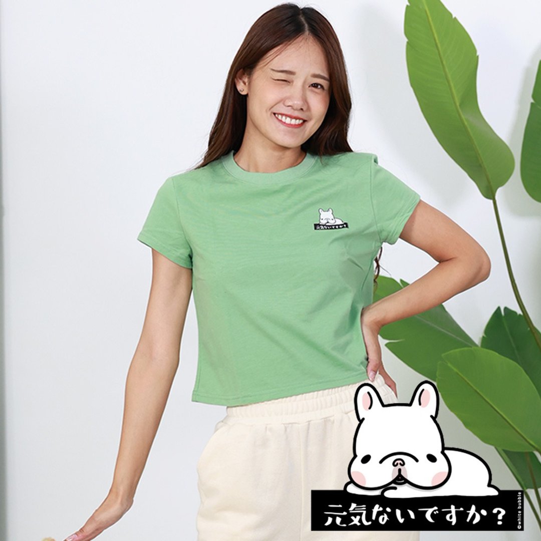 【ELASTI X 法斗白泡泡联名】 休闲系列-短袖T恤(B款) - 女装 T 恤 - 聚酯纤维 