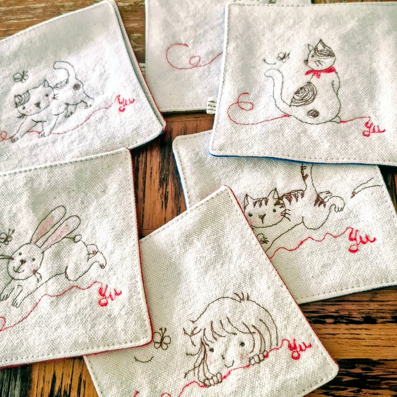 特价品~杯垫 - 杯垫 - 棉．麻 白色