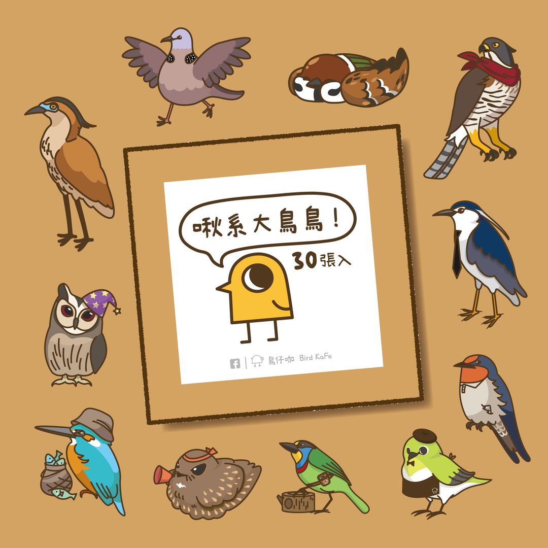 C款鸟贴纸 | 啾系大鸟鸟 30入 - 贴纸 - 纸 多色