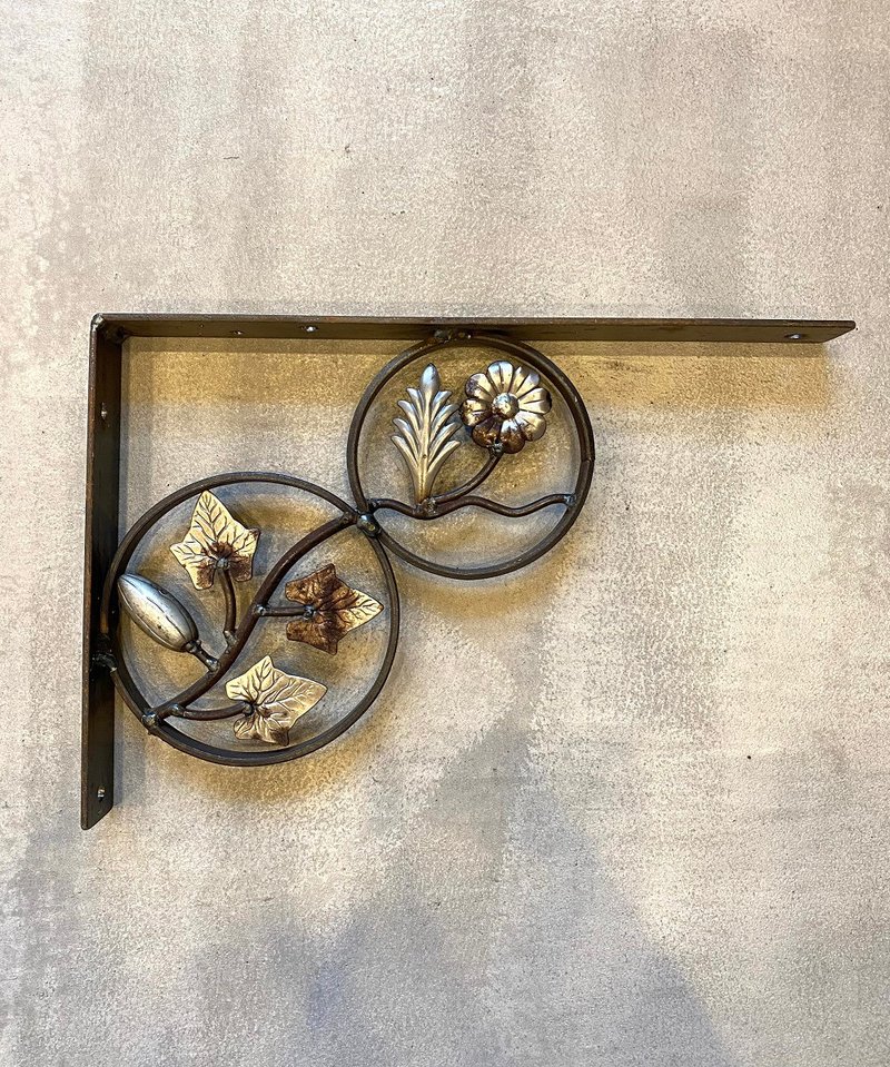 限量 FI-3 工业风铁制花卉装饰层板托架 L型支架 - 摆饰 - 其他金属 黑色