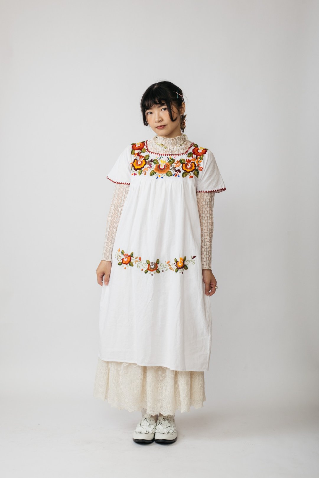 墨西哥刺绣洋装.Mexican Folk Dress【初恋贩卖所】Vintage.B721 - 洋装/连衣裙 - 棉 
