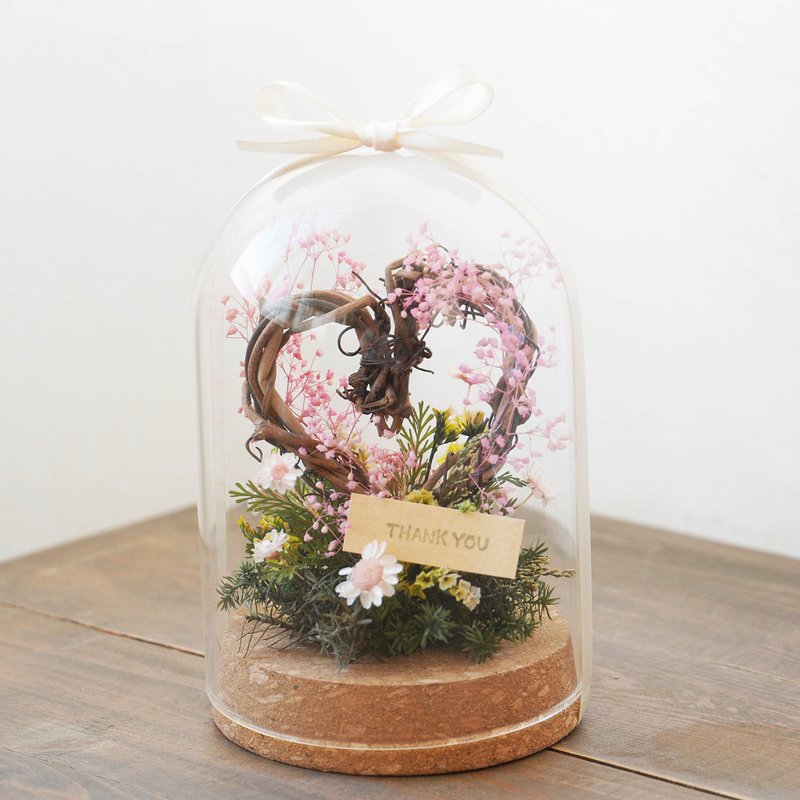 【DIY材料包】爱心泡泡永生花玻璃座 - 植栽 - 植物．花 