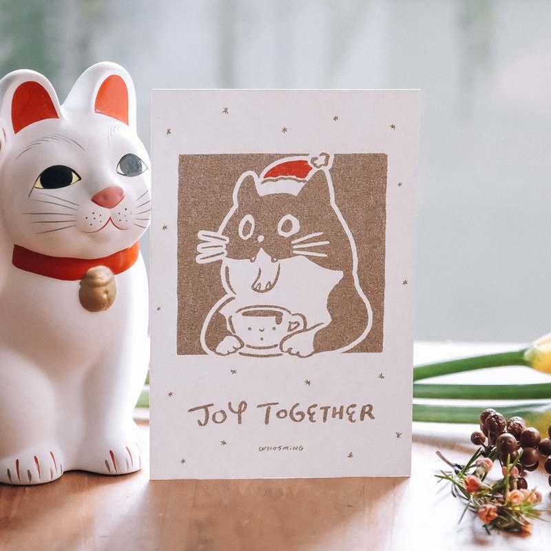 WHOSMiNG 圣诞卡片- JOY TOGETHER - 卡片/明信片 - 纸 白色